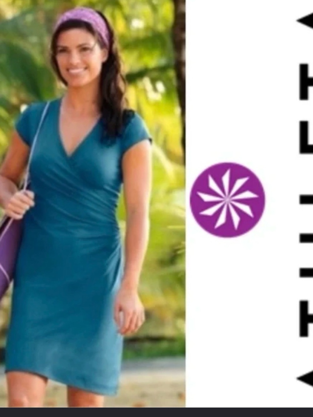Athleta Teal Wrap-Style Cap-Sleeve Dress